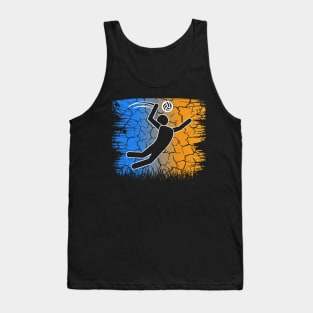 Travel back in time with beach volleyball - Retro Sunsets shirt featuring a player! Tank Top